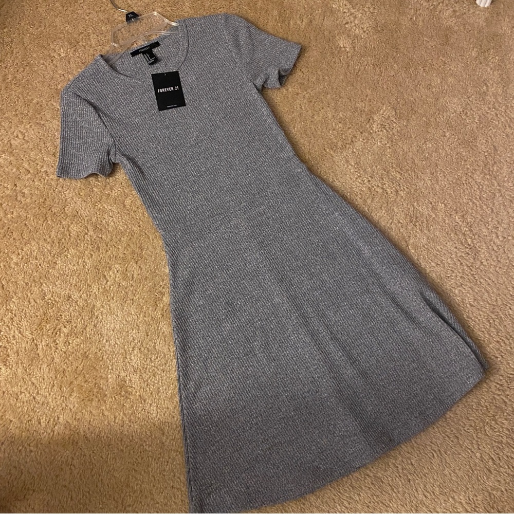 LAST CHANCE NWT grey ribbed dress